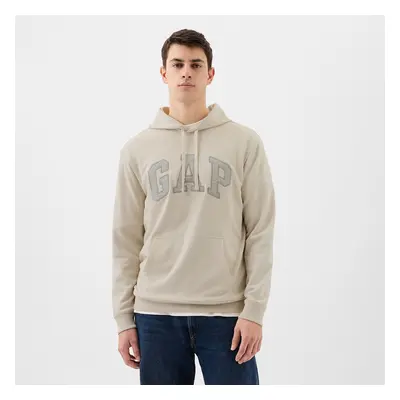 Mikina GAP French Terry Pullover Logo Hoodie Unbleached White