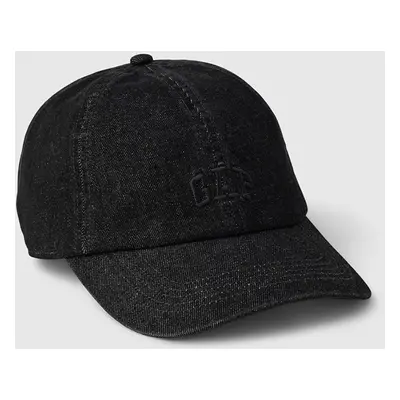 Kšiltovka GAP Logo Baseball Hat Black Denim Destroy