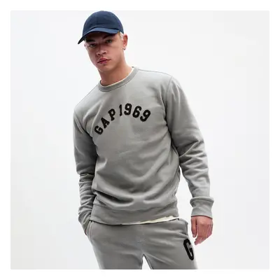 Mikina GAP Crewneck Logo Sweatshirt Pilot Grey