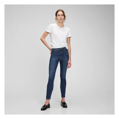 Kalhoty GAP Denim Pants Skinny - High Rise Medium Indigo