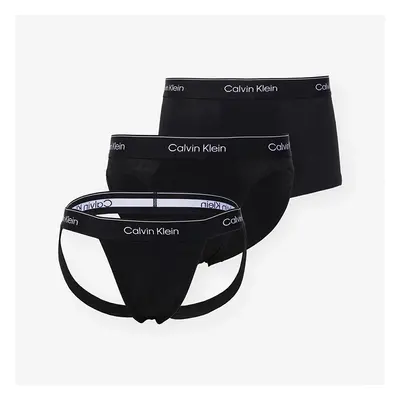 Boxerky Calvin Klein Cotton Stretch Low Rise Jock Strap 3-Pack Black