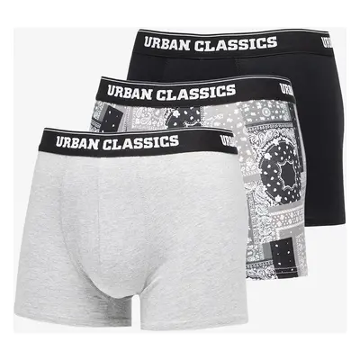 Boxerky Urban Classics Organic Boxer Shorts 3-Pack Bandana Grey/ Grey/ Black