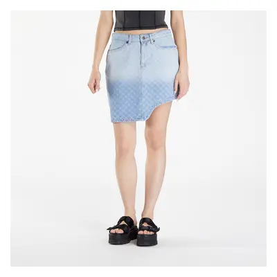 Sukně Daily Paper Zella Monogram Denim Skirt Mid Blue