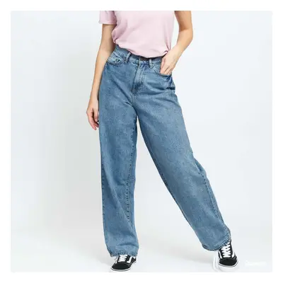 Džíny Urban Classics Ladies High Waist 90'SWide Leg Denim Pants Blue