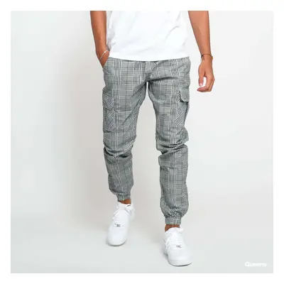 Kalhoty Urban Classics AOP Glencheck Cargo Jog Pants Grey