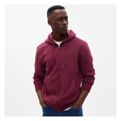 Mikina GAP Fullzip Logo Hoodie Deep Garnet Red