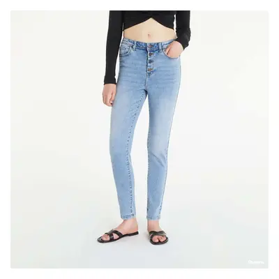 Džíny Noisy May Agnes HW Ankle Button Skinny Jeans Blue