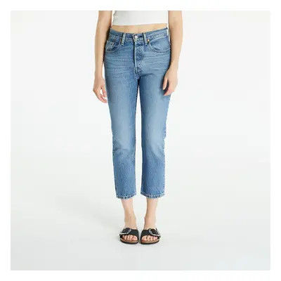 Kalhoty Levi's® 501® Crop Jeans Medium Indigo Worn In - Blue