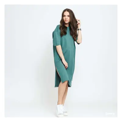 Šaty Urban Classics Ladies Organic Oversized Slit Tee Dress Green