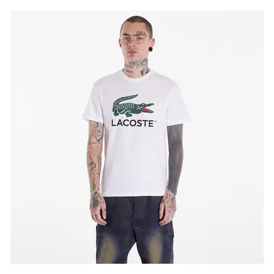 Tričko LACOSTE Cotton Jersey Signature Print T-Shirt White