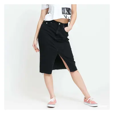 Sukně CALVIN KLEIN JEANS W High Rise Midi Skirt Denim Black