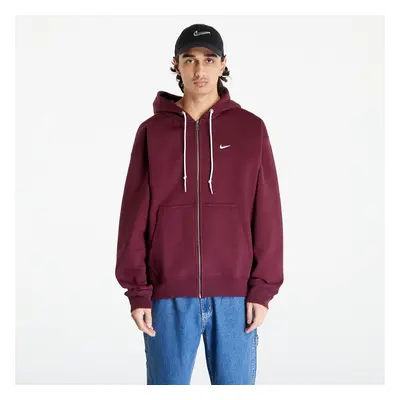 Mikina Nike Solo Swoosh Men's Full-Zip Hoodie Night Maroon/ White