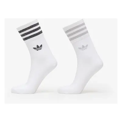 Ponožky adidas Mid-Cut Glitter Crew Socks 2-Pack White/ Grey Two/ Black