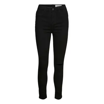 Džíny Noisy May High Waist Skinny Ankle Jeans černé