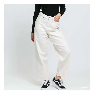 Džíny Urban Classics Ladies High Waist Wide Leg Cropped Denim Pants White