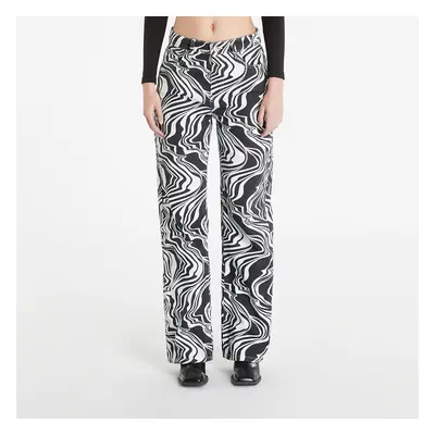 Džíny Sixth June Straight Leg Printed Jeans Black/ White