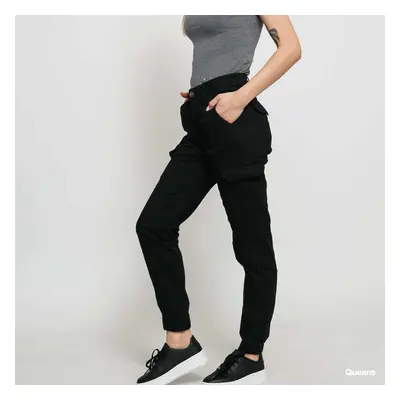 Kalhoty Urban Classics Ladies High Waist Cargo Pants Black