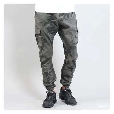 Kalhoty Urban Classics Camo Cargo Jogging Pants Camo Grey