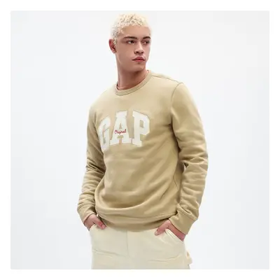 Mikina GAP Crewneck Logo Sweatshirt Khaki