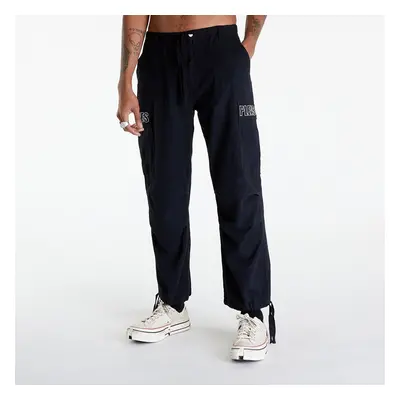 Kalhoty PLEASURES Visitor Wide Cargo Pants Black