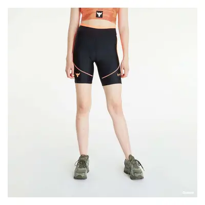 Šortky Under Armour Project Rock HeatGear Bike Short Black/ Electric Tangerine