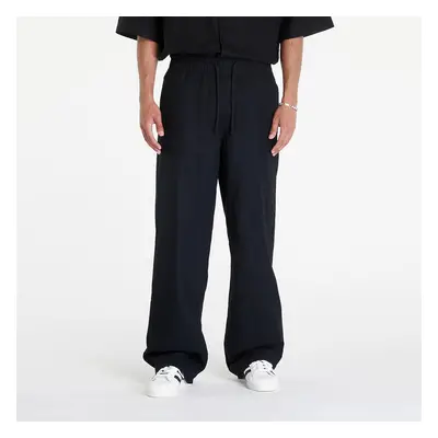 Kalhoty Urban Classics Loose Cotton Linen Pants Black