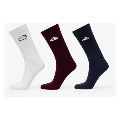 Ponožky adidas Crew Socks 3-Pack Maroon/ White/ Shadow Navy