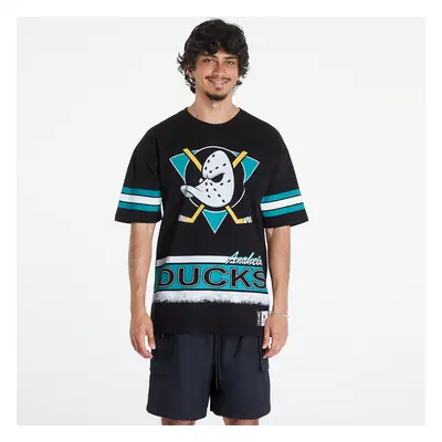 Tričko Mitchell & Ness NHL Fashion Oversized SS Tee Vintage Logo Anaheim Ducks Black