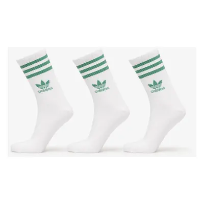 adidas Mid Cut Crew Sock 3-Pack White/ Preloved Green/ Mgh Solid Grey