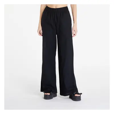 Kalhoty Urban Classics Ladies Linen Mixed Wide Pants Black