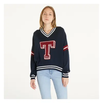 Svetr Tommy Jeans Letterman Sweater Blue