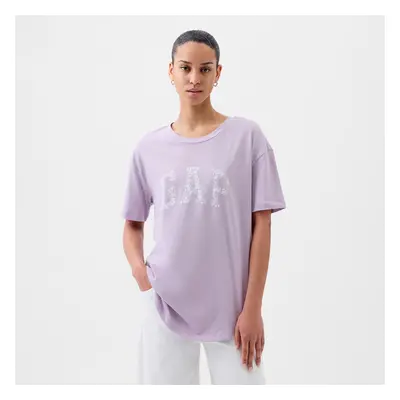 Tričko GAP Logo Boyfriend Tee Orchid Petal T