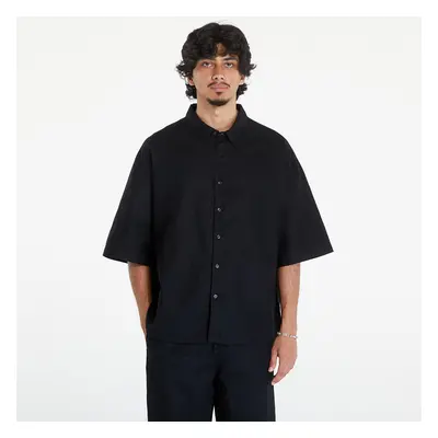 Košile Urban Classics Boxy Cotton Linen Shirt Black