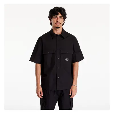 Košile Calvin Klein Jeans Cotton Poplin Utility Shirt Black