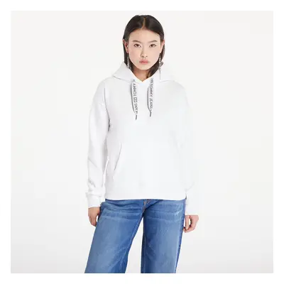 Mikina Tommy Jeans Boxy Logo Drawcord Hoodie White