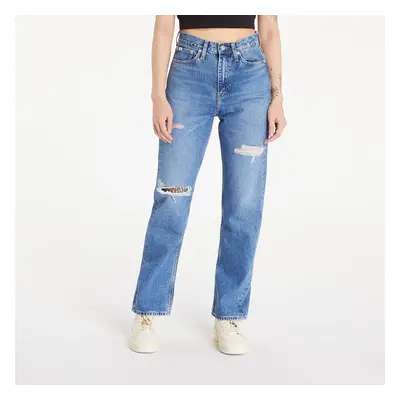 Kalhoty Calvin Klein Jeans High Rise Straight Denim Medium