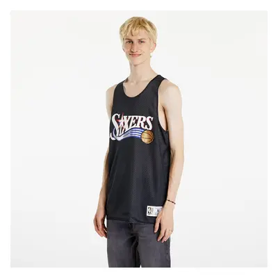 Dres Mitchell & Ness NBA Reversible Mesh Practice Tank Vintage Logo Philadelphia 76Ers Black