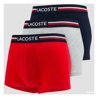 Boxerky LACOSTE Iconic Cotton Stretch Boxers 3-Pack Red/ Melange Grey/ Navy