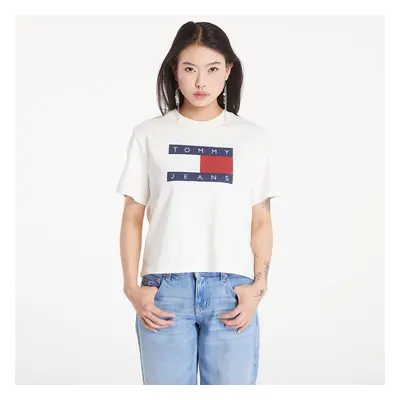 Tričko Tommy Jeans Flag Badge Boxy Fit T-Shirt Ancient White