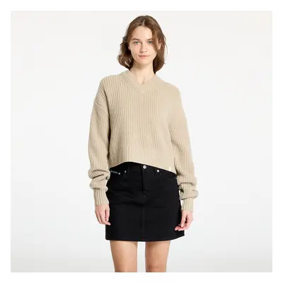 Svetr Calvin Klein Jeans Chunky V-Neck Sweater Pelican