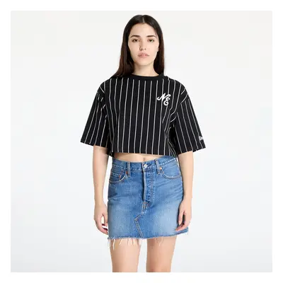 Tričko New Era Pinstripe Crop Tee Black/ Off White