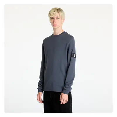 Tričko Calvin Klein Jeans Badge Waffle Longsleeve Tee Ebony