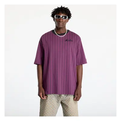 Tričko New Era Pinstripe Oversized Tee UNISEX Damson/ Black