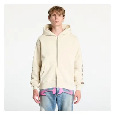 Mikina PLEASURES Oe Zip Up Hoodie Natural