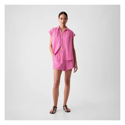 Šortky GAP Crinkle Gauze Pull On Shorts India Pink