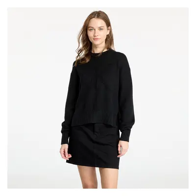 Svetr Calvin Klein Jeans Intarsia Loose Sweater Black