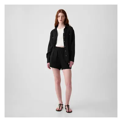 Šortky GAP Crinkle Gauze Pull On Shorts Black