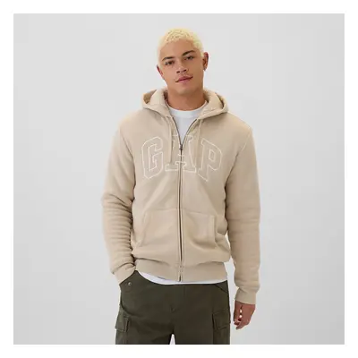 Mikina GAP Logo Fullzip Sherpa Hoodie Bedrock