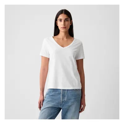 Tričko GAP Shortsleeve Vneck Fresh White