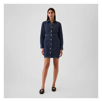 Šaty GAP Denim Dress Dark Wash Indigo